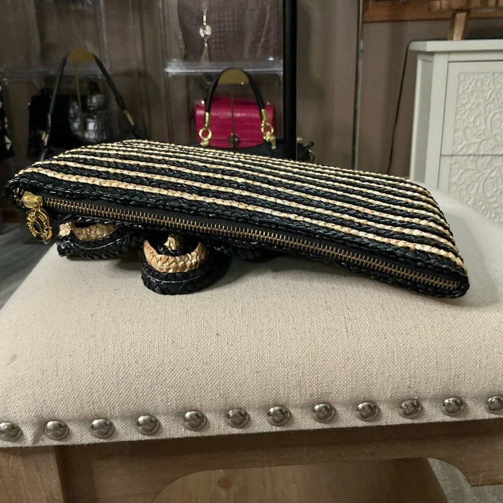 Mud Pie Floral Straw Clutch
